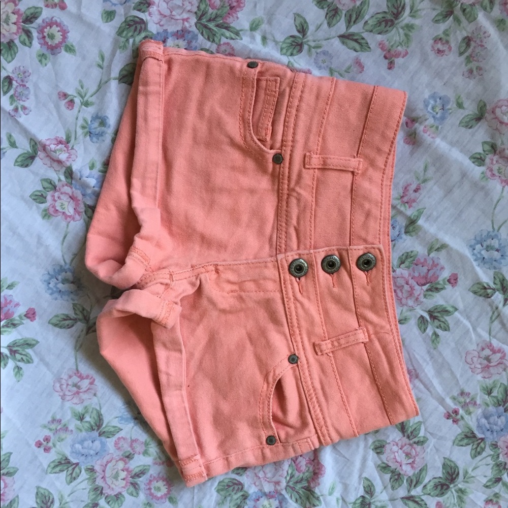 Light pink button up shorts